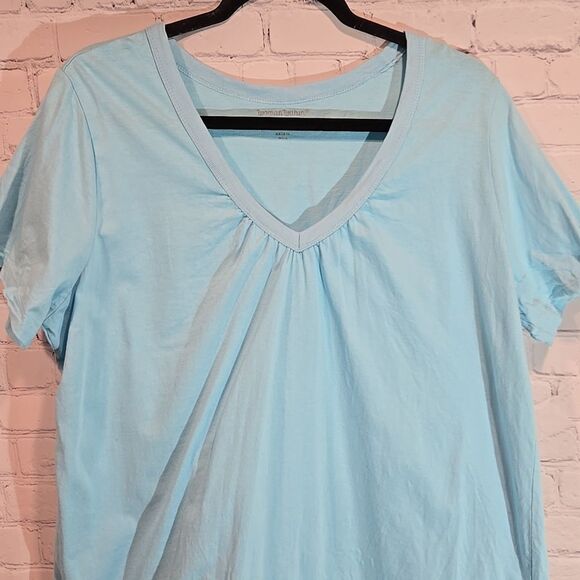 Woman Within Light Blue V Neck T Shirt Size 18/20 - Picture 2 of 8